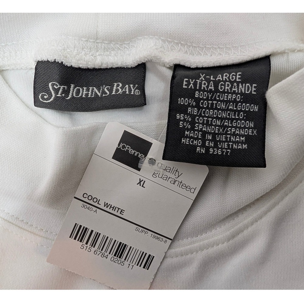 St. John's Bay Top Women's Size XL White Mock Neck Long‎ Sleeve Pullover 2pcs - Picture 4 of 11
